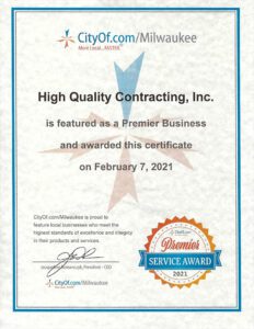 the best home contractor in the city of Milwaukee, High Quality Contracting, Inc.